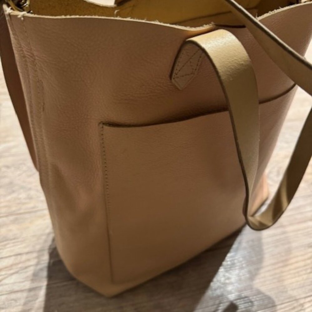 Madwell Large transport leather tote, Neutral-Beige